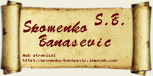 Spomenko Banašević vizit kartica